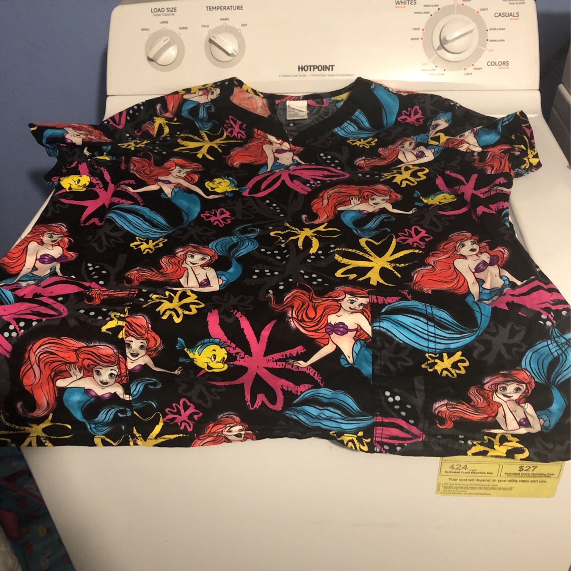 Disney’s The Little Mermaid Scrub Top Size 2XL
