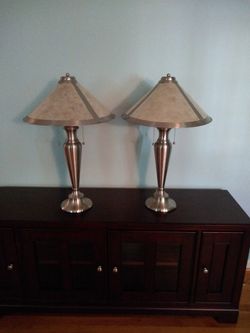 2 Brushed Nickel Lamps
