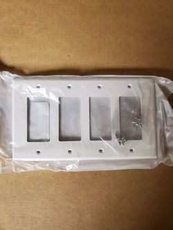 Quad Gang Decora White Switch Cover