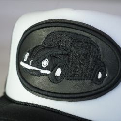 Trucker Embroidered Leather Patch Cap