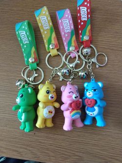 Care Bear keychains/bag charms