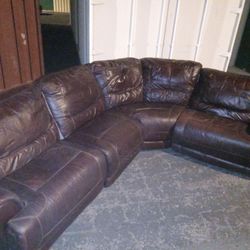 Leather L Sectional Couch