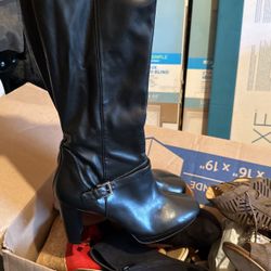 Nine West Kacie Black Synthetic Knee High Boots - size 9