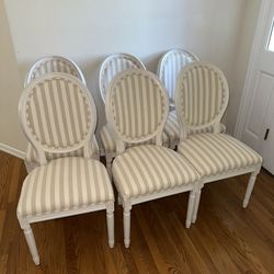 Cream Louis Wood Dining Chairs (set Of 6)