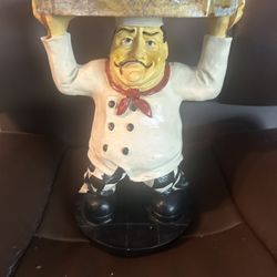 Vintage Chef Carting A Tray 