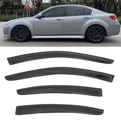 Fits 2010-2014 Subaru Legacy Sedan 4PCS Window Visors Smoke Acrylic Deflectors Set