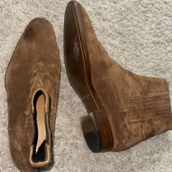 YSL YVES SAINT LAURENT- Chelsea Boots ‘Wyatt’ Tan Brown Leather- Suede Leather Dress Shoe- No Box