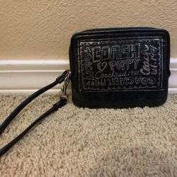 Coach Poppy Black Wallet Coin Holder