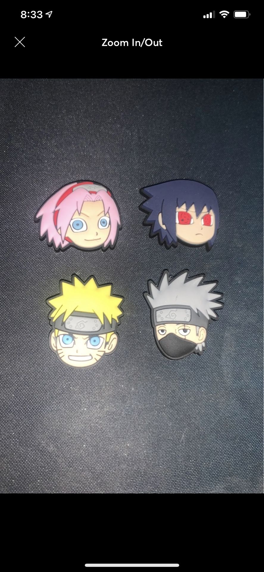 4 Naruto Croc Charms