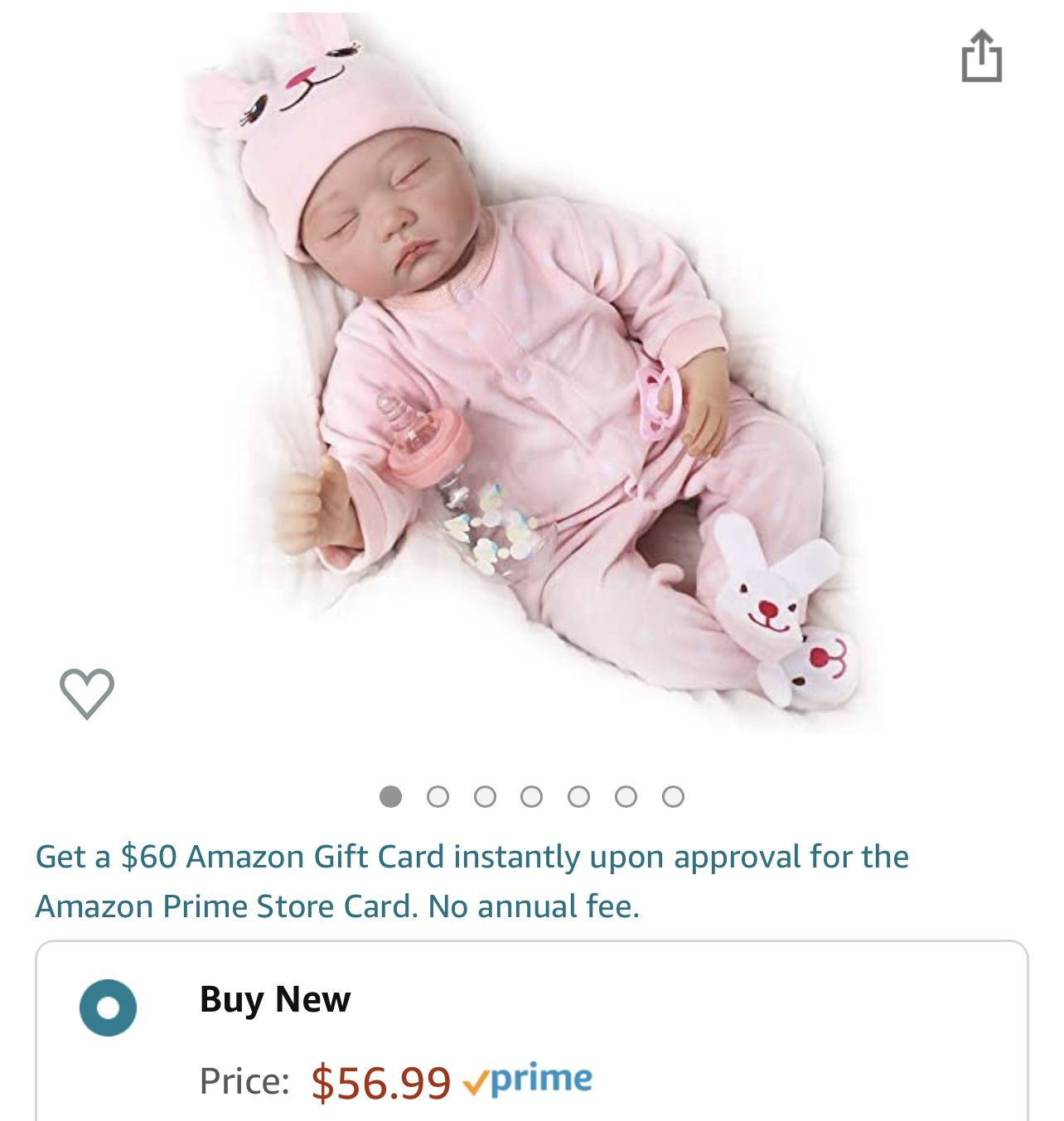 22 inch Sleeping Baby Girl Doll 