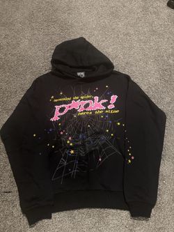 Sp5der Hoodie black and pink