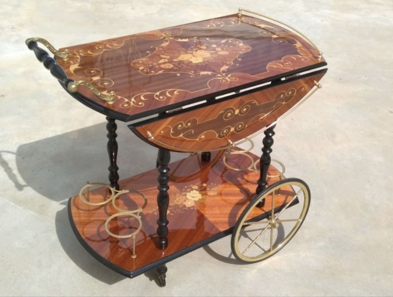 Tea Trolley With Drop Leaf