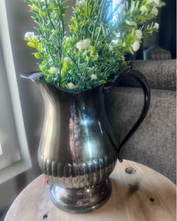 Mid-century Kent Silversmith Pitcher footed, silver plated, USA