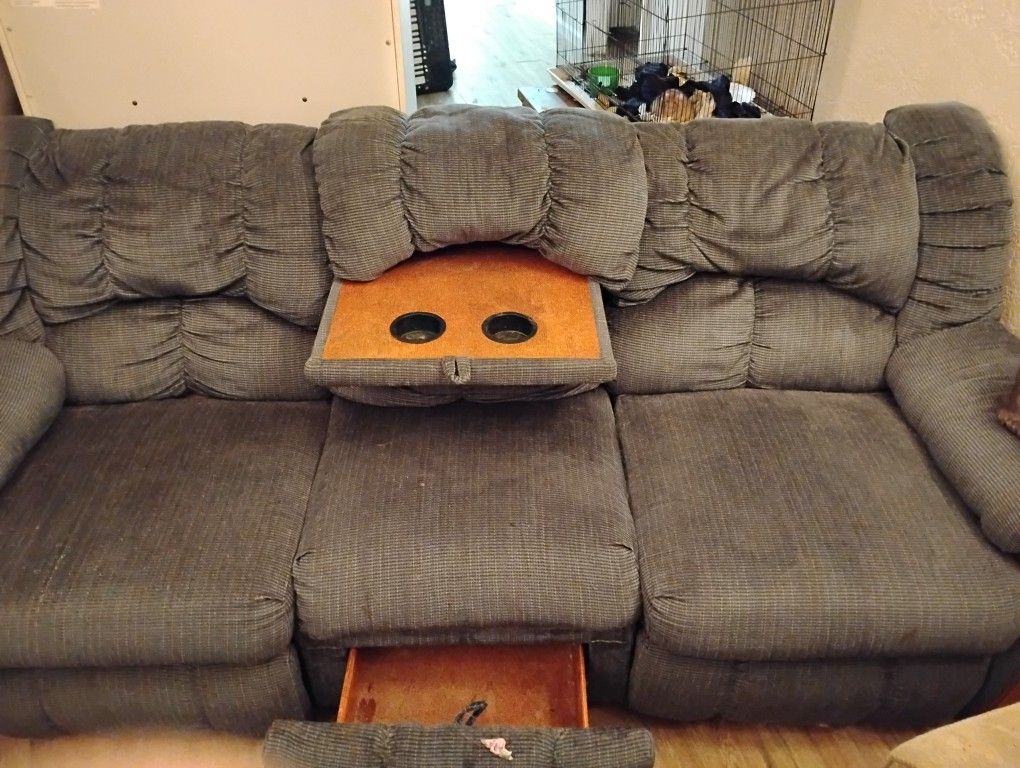 Blue Reclining Couch