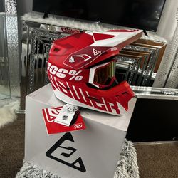 Answer Mx Helmet  Medium  Wt Goggles 