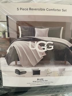 Brody Reversible 5-Pc. Comforter Set, King color Charcoal