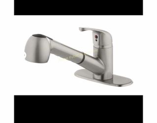 Project Source Stainless Steel 1-handle Deck-mount Utility Faucet with Pulldown Sprayer