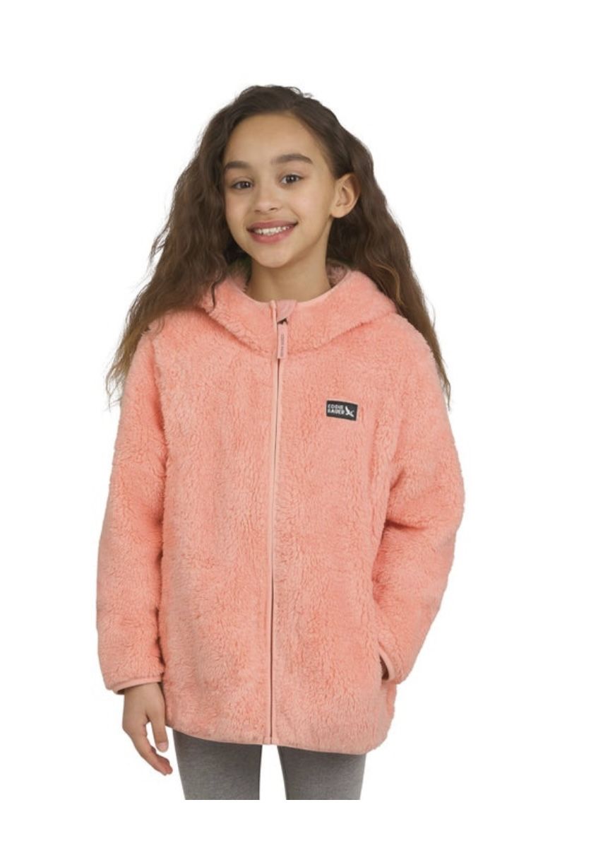 NWT Eddie Bauer girls full zip hooded plush Jacket Size M 10-12