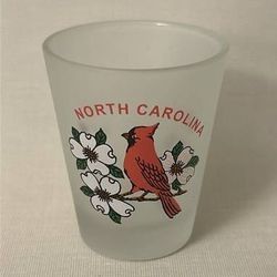 Vintage North Carolina Cardinal Red Bird NC Shot Glass