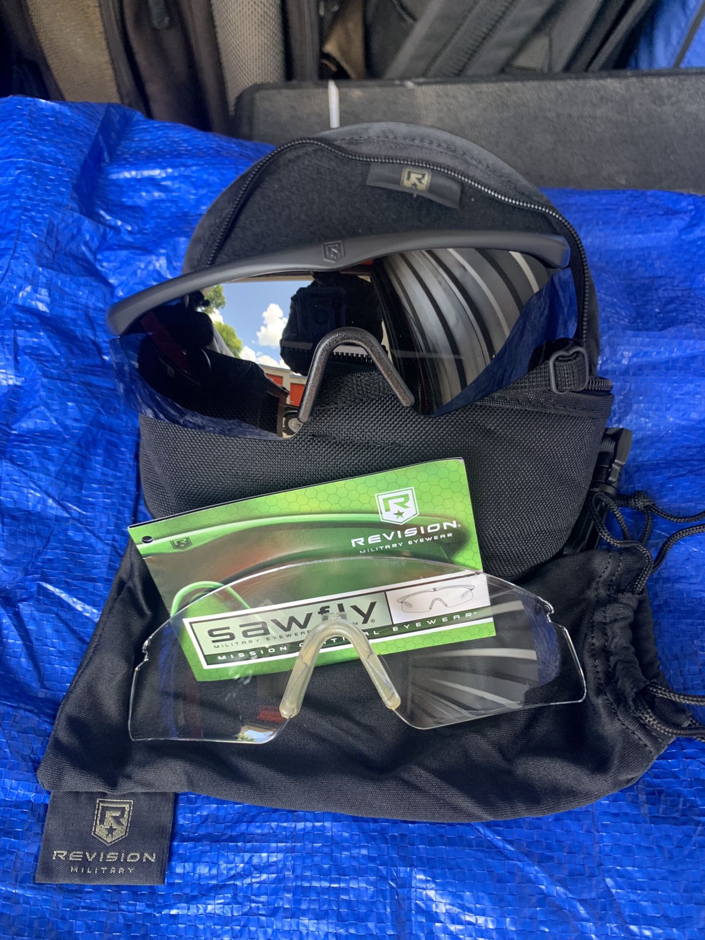 Sawfly Military Eye ware with Blackout and Clear Lens Exchangeable New