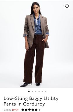 NEW Madewell Low-Slung Corduroy Pants