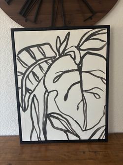 Framed Black and White Botanical Wall Art