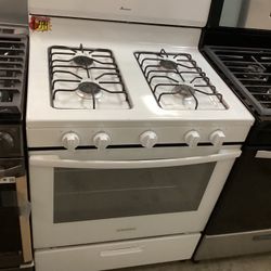 Amana White Gas Stove 4 Burners 30” Inch Wide 