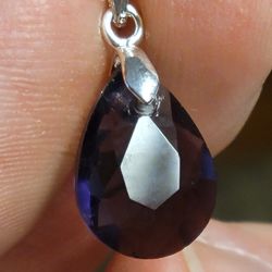 4ctw Pear Shaped Natural Amethyst Pendant W/ .925 Sterling Silver Bail 