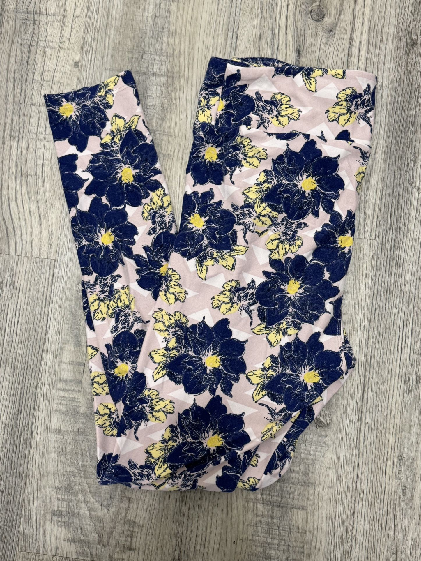 Lularoe Tall & Curvy (TC) Pink & Blue Floral Leggings.