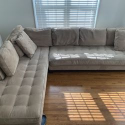 Tan Microfiber Sectional Chase Lounge Couch 10ft x 7ft