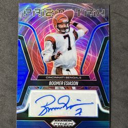 2025 Panini Prizm Black Boomer Esiason Auto Blue Prizmatrix /49 Bengals