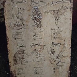 Harry Potter Fantastic Beasts Magical Creatures Sign Tin 8" X 12"