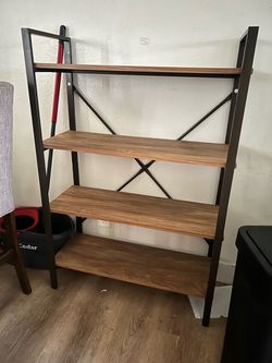 4-Tier Industrial Ladder Bookshelf