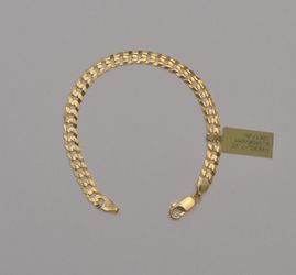 10K Yellow Gold Curb Link Bracelet 7.25" 5.9mm