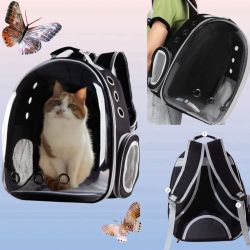 Black-PetPack Adorable Bubble Carrying Bag for Small, medium dogs Cats, Space Capsule Pet Park, Hiking backpack, Airline Approved Travel Carrier 