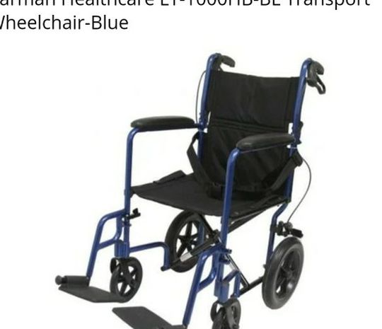 Karman Healthcare LT-1000HB-BL Transport Wheelchair-Blue