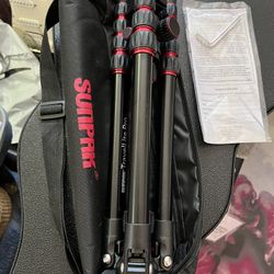 SUNPAK 63" ALUMINUM TRIPOD + REVERSE-FOLDING LEGS & BALL HEAD