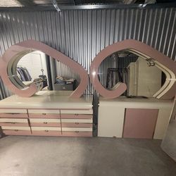 Vintage 80s Hollywood Art Deco Revival Bedroom Set