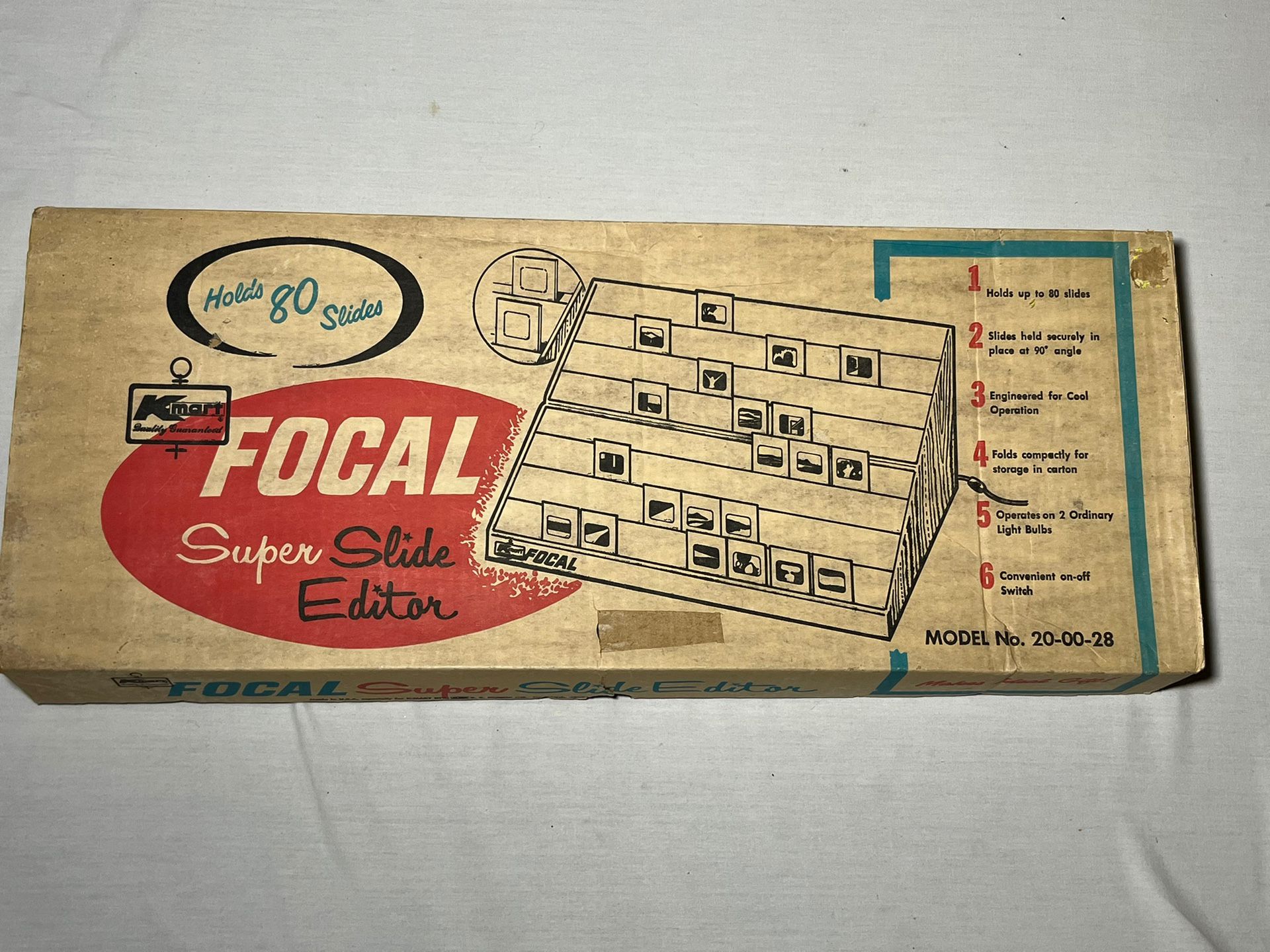 Vintage Kmart Focal Super Slide Editor Original Box Holds 80 slides # 20-00-28