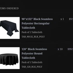 Black Table Cloths