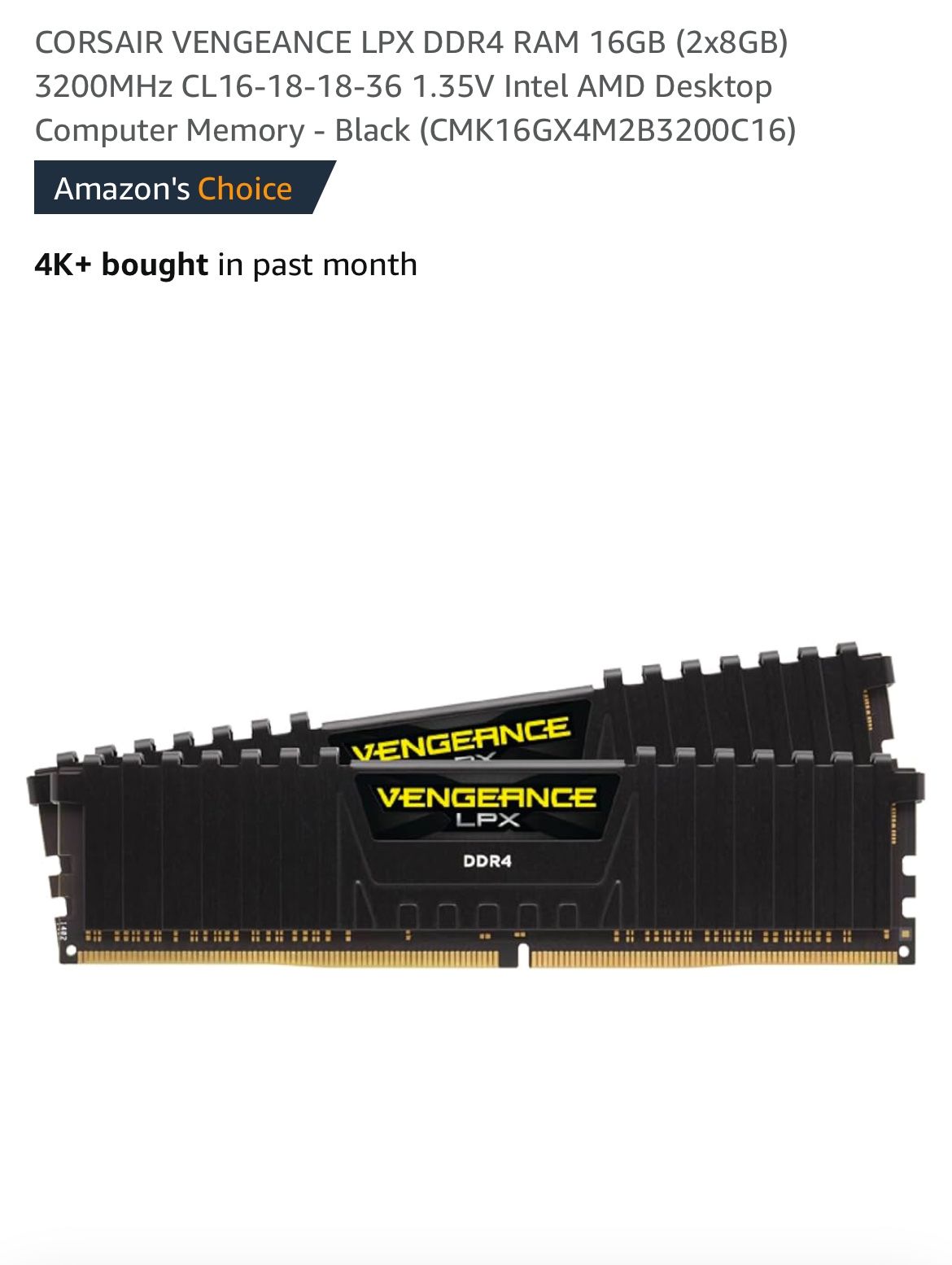 2x Corsair 8gb Vengeance DDR4 RAM @2400MHz