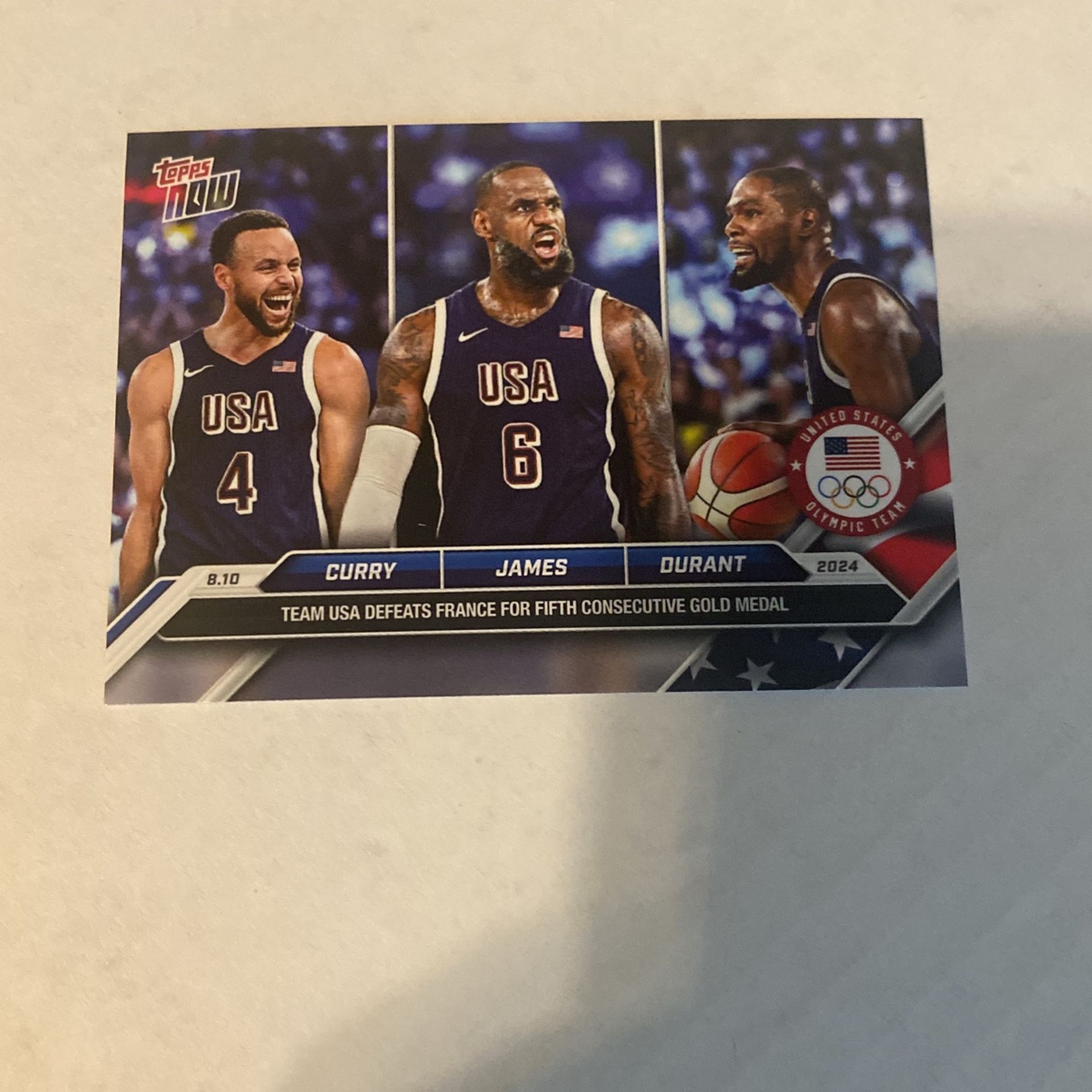 James/Durant/Curry 2024 Olympics Topps Now #26