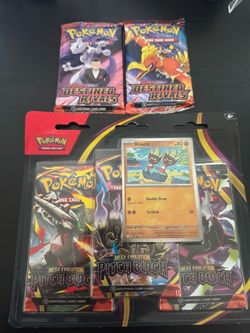 Pokémon TCG 5-Pack Bundle – Mega Evolution Pitch Black Blister + Scarlet & Violet Destined Rivals Booster Packs