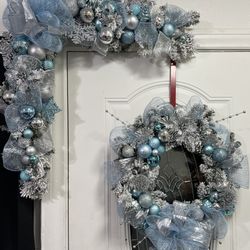 Matching Christmas Wreath And Garland