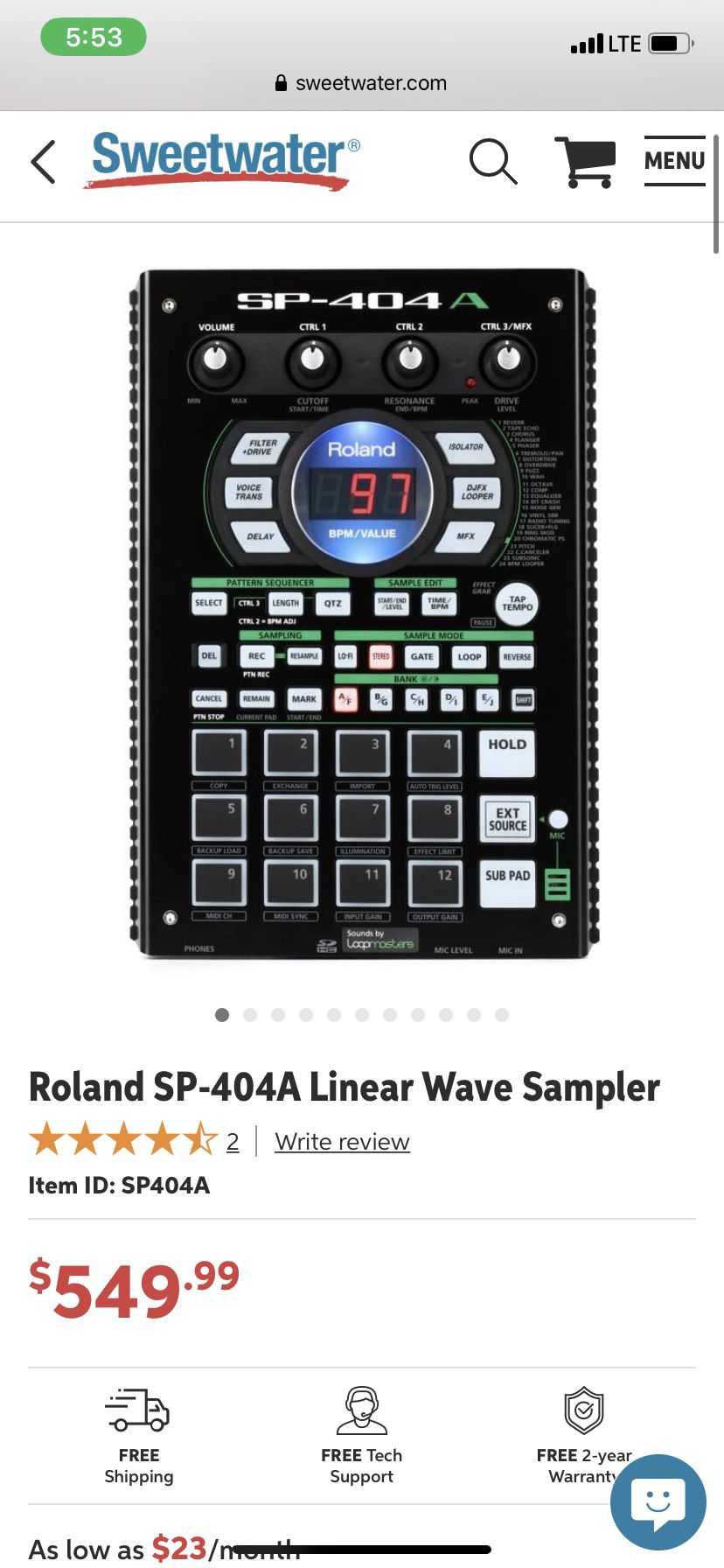 Roland sp-404a linear wave sampler