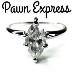 14K Marquise Diamond Solitaire Engagement Ring 