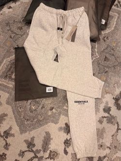 Light Oat Cuffed Essentials Sweats