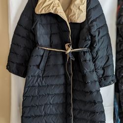 Large Women's Reversible Goose Down Parka Long Coat Jacket Snow Wind Rain Shell Thermal Insulated Puffer REI Eddie Bauer LL Bean Columbia North Face 