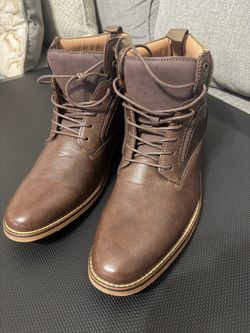 Tommy Hilfiger Brown Leather Lace-Up Ankle Boots