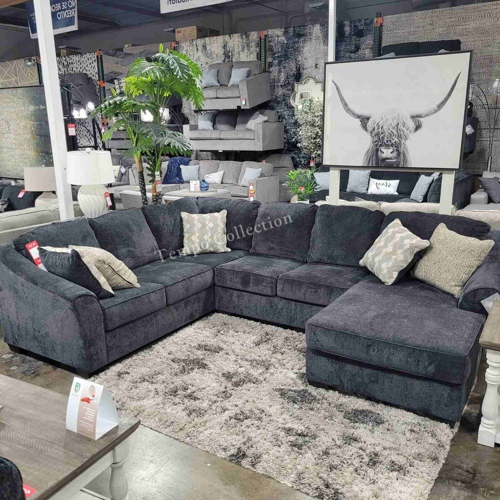 Large 3 Pcs Sectional with Chaise, Slate Color, SKU#1041303R3